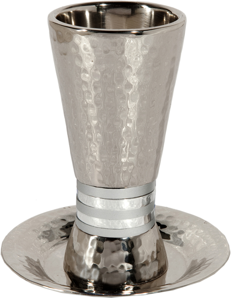 Picture of כוס קידוש - טבעות רחבים - כסוף - CUT-3 | יאיר עמנואל
