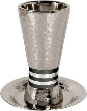 Picture of כוס קידוש - טבעות רחבים - שחור - CUT-4 | יאיר עמנואל